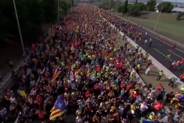 Katalonų separatistai surengė protestą prie Ispanijos ir Prancūzijos sienos